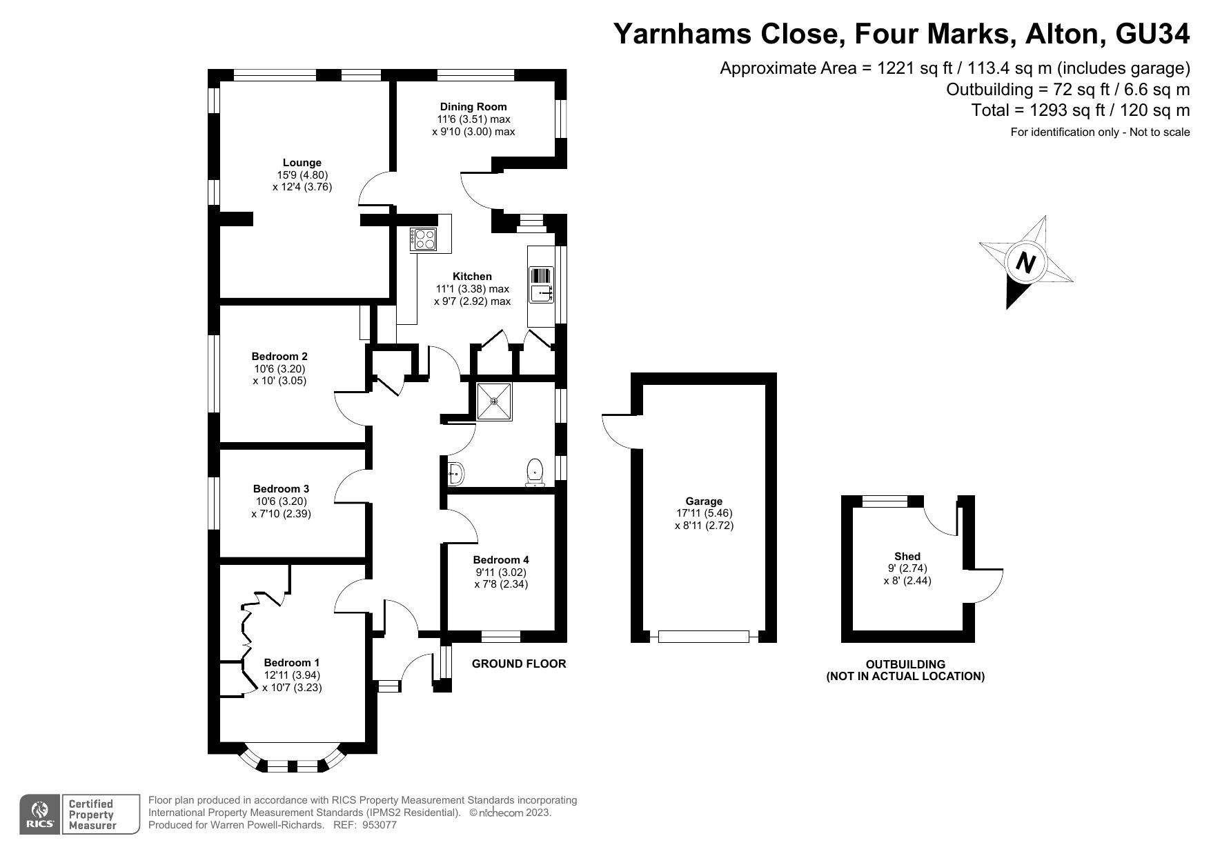 4 bed detached bungalow for sale in Yarnhams Close, Four Marks, Alton