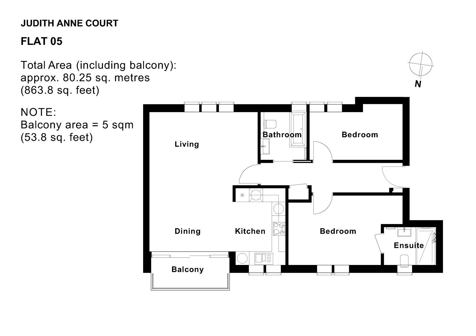 New home, 2 bed flat for sale in Judith Ann Court, Westbury Terrace