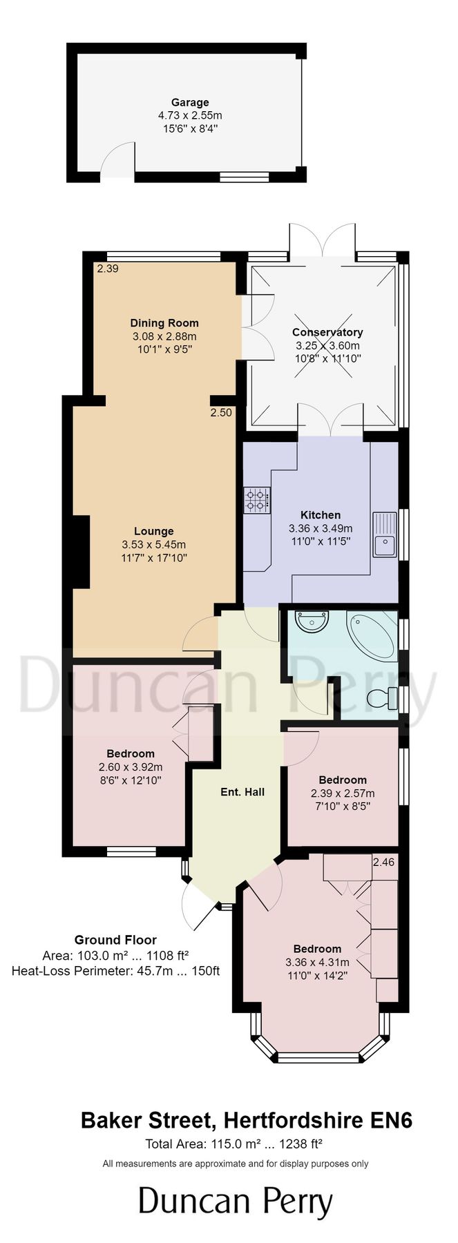 3 bed semidetached bungalow for sale in Baker Street, Potters Bar