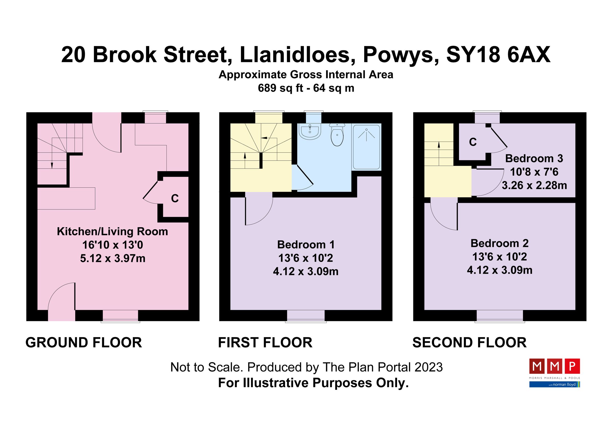 3 bed terraced house to rent in Brook Street, Llanidloes, Powys SY18