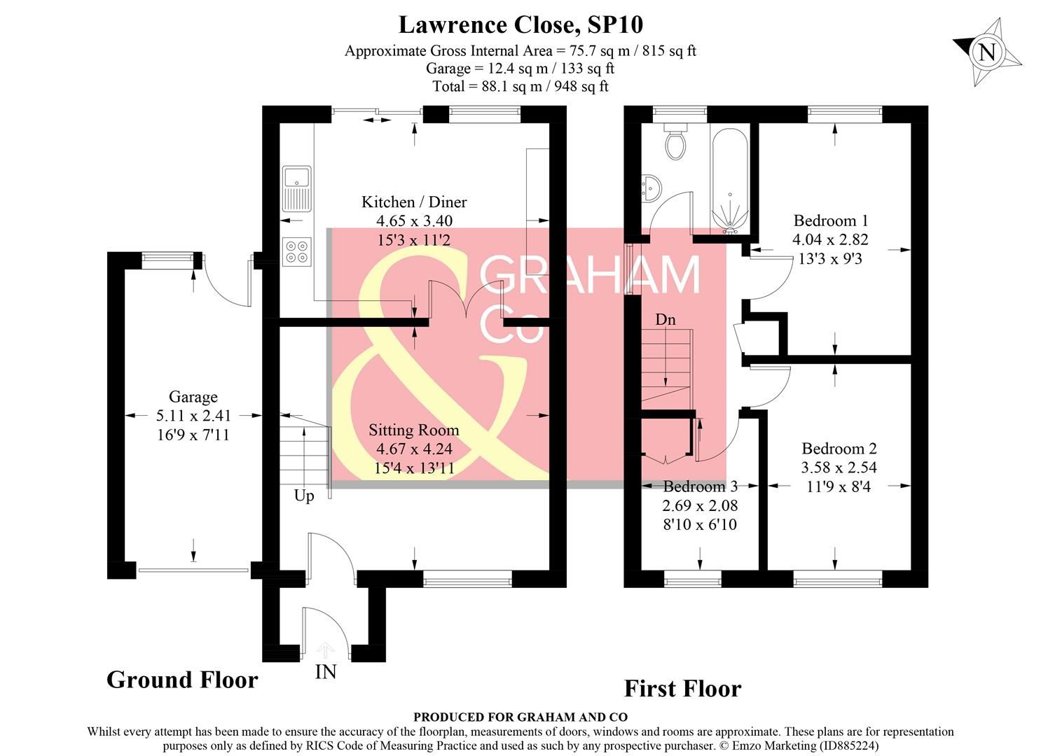3 bed semi-detached house for sale in Lawrence Close, Andover SP10 - Zoopla