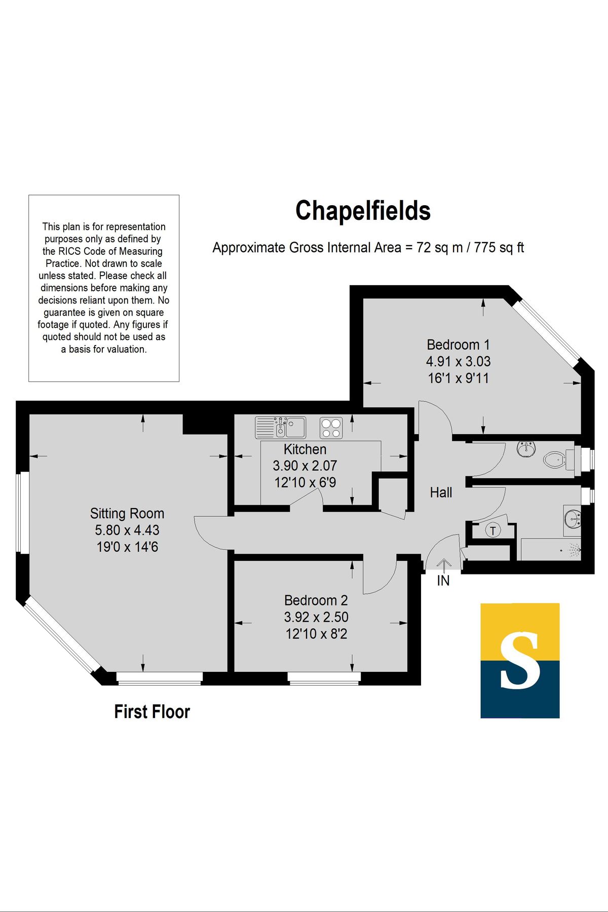 2 bed flat to rent in Chapel Fields, Charterhouse Road, Godalming GU7