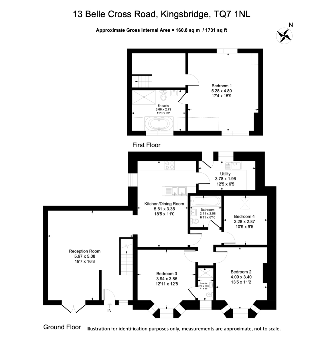 4 bed semidetached house for sale in Belle Cross Road, Kingsbridge TQ7