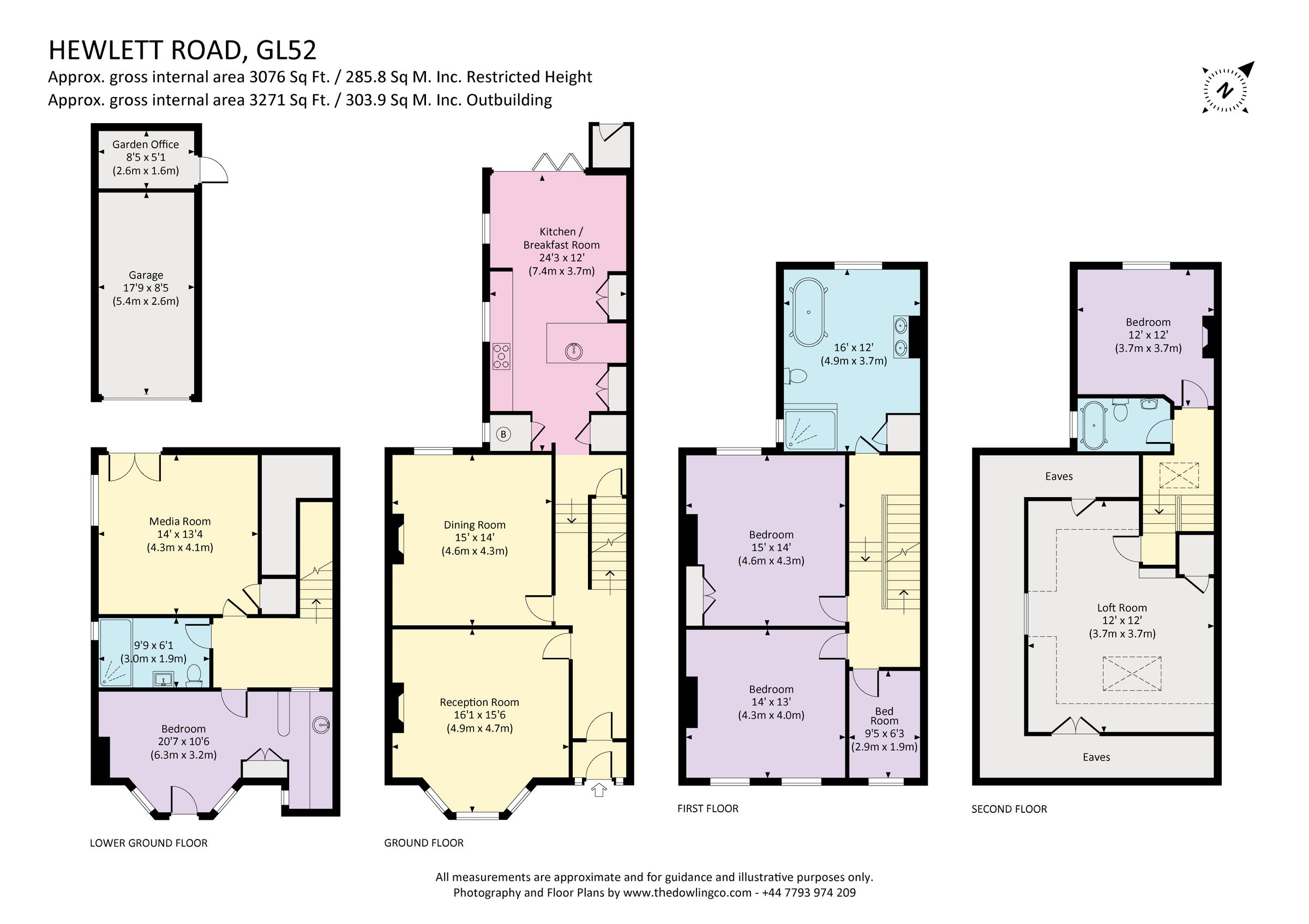 6 bed semidetached house for sale in Hewlett Road, Cheltenham