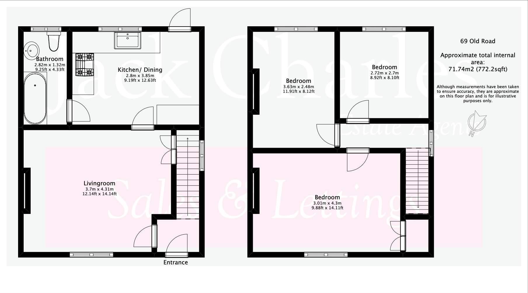 3 bed semidetached house for sale in Old Road, East Peckham, Tonbridge
