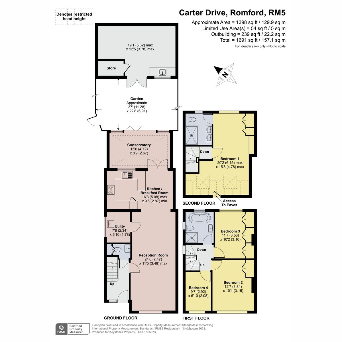 4 bed semidetached house for sale in Carter Drive, Collier Row RM5