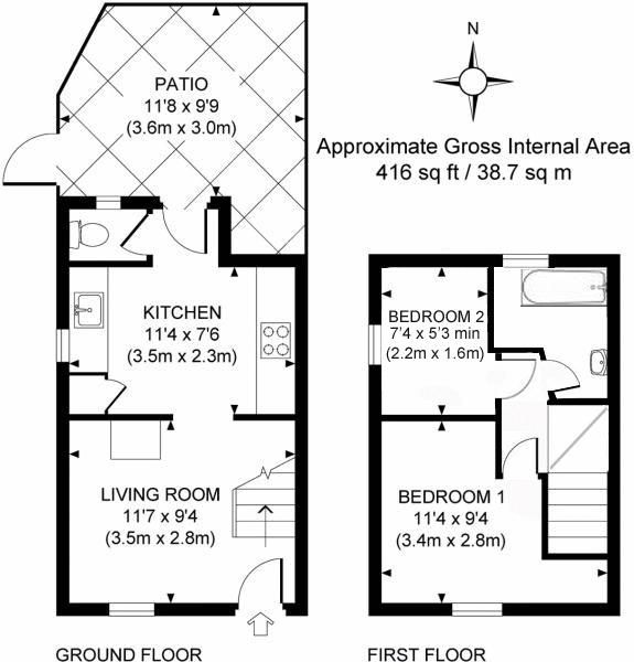 2 bed semidetached house for sale in Cottage With Views Of The Downs