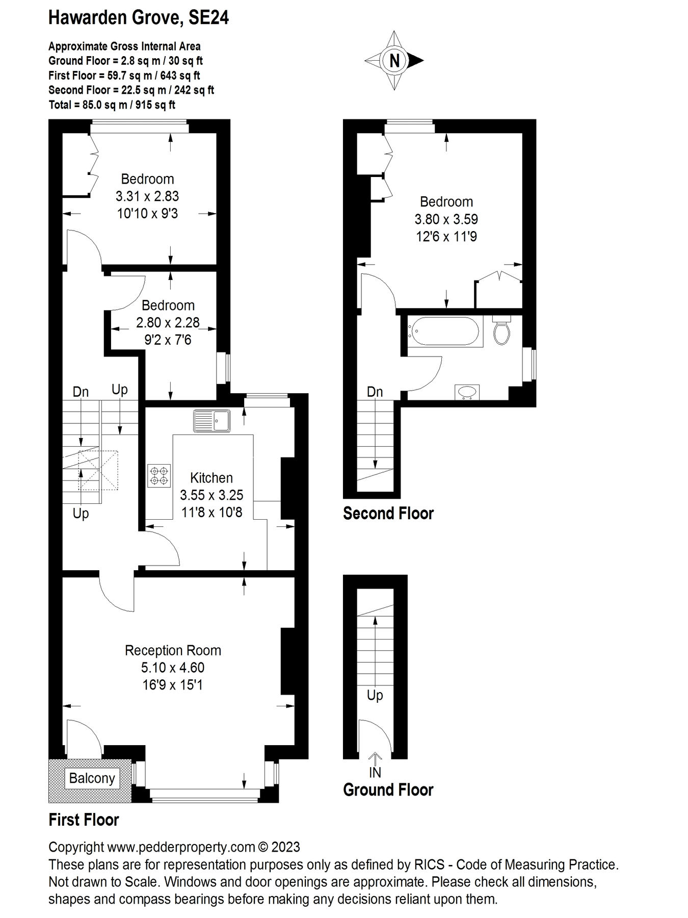 3 bed flat for sale in Hawarden Grove, Herne Hill, London SE24 Zoopla