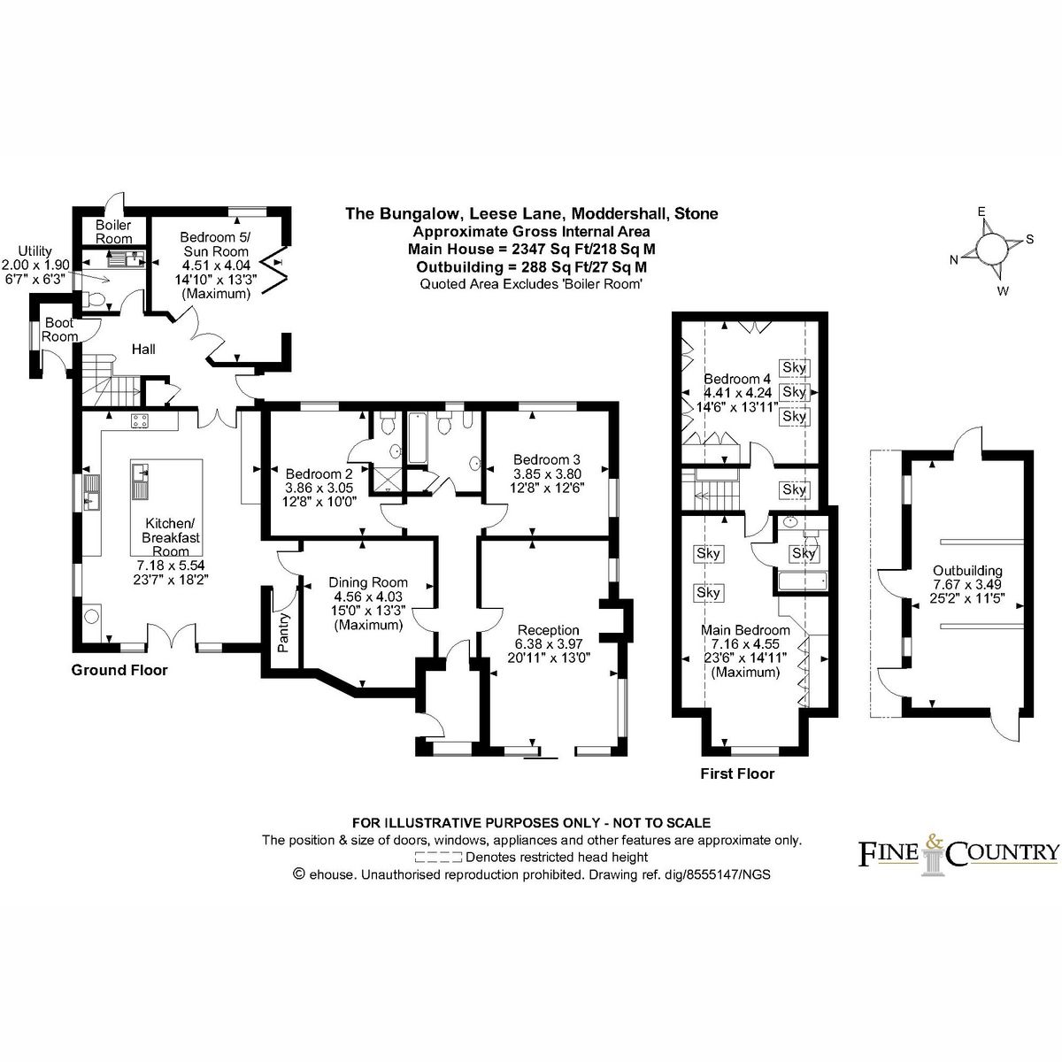 5 bed detached bungalow for sale in Leese Lane, Moddershall, Stone ST15