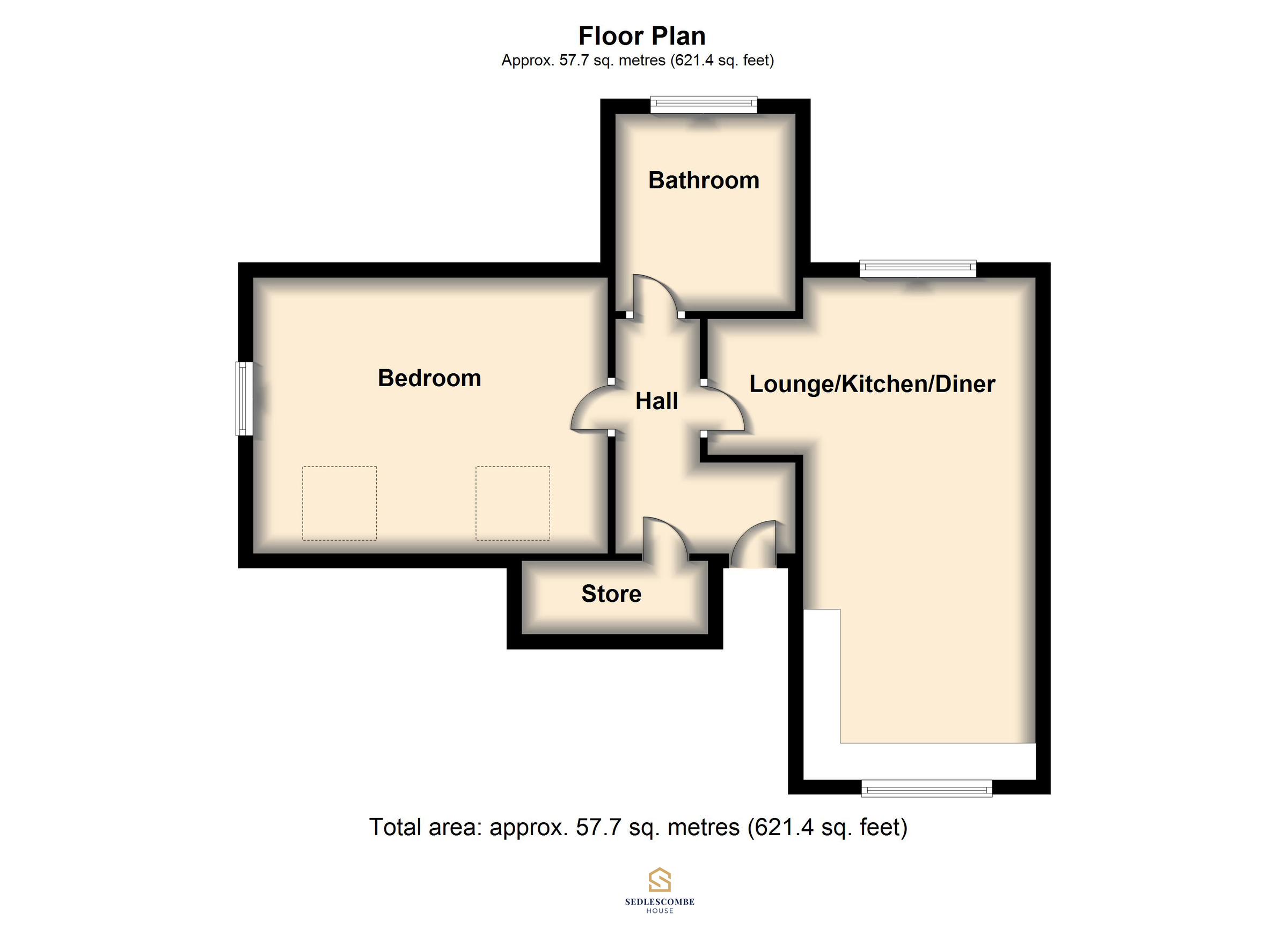 New home, 1 bed flat for sale in Top Floor Apartment, House