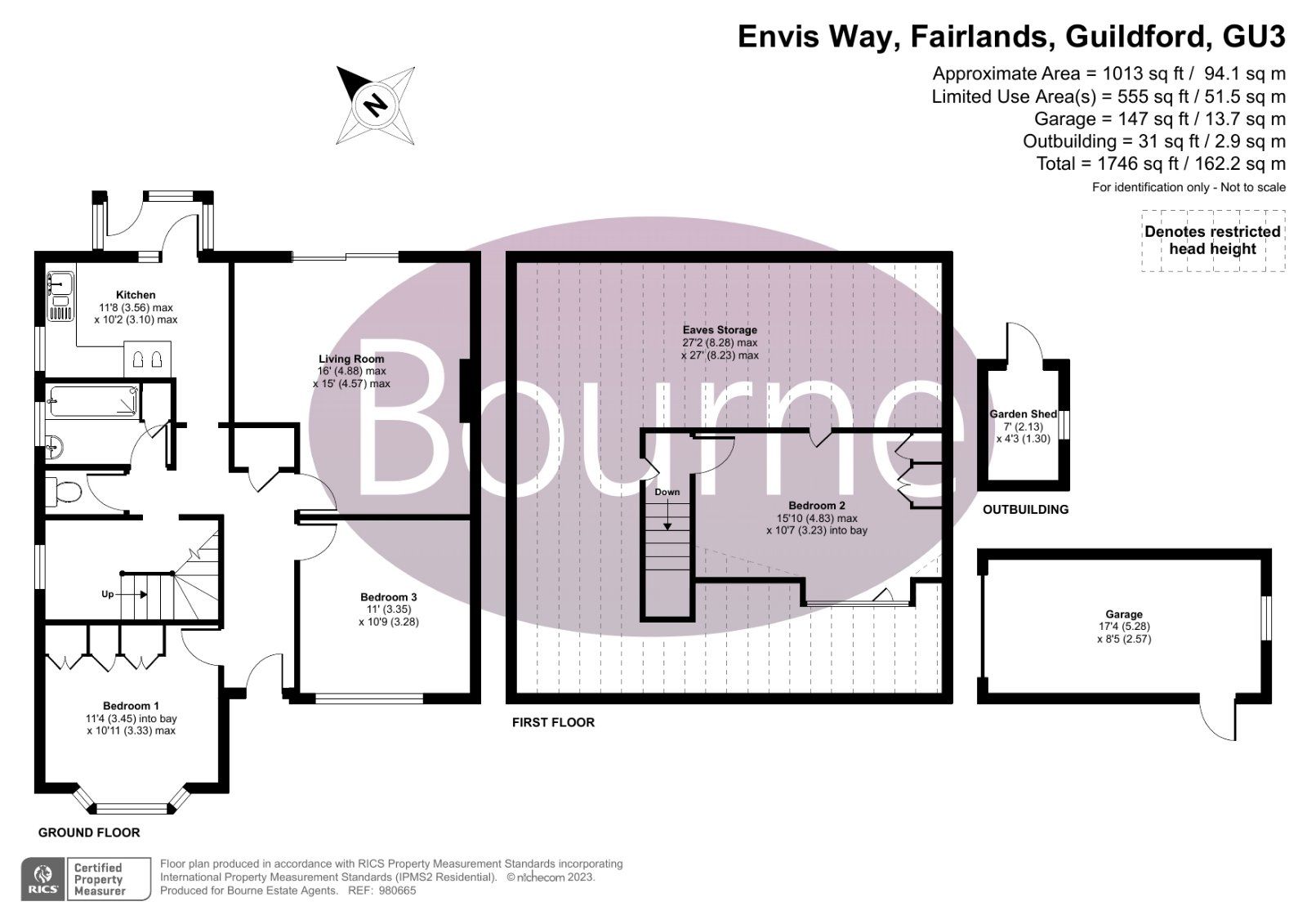 3 bed bungalow for sale in Envis Way, Fairlands, Guildford, Surrey GU3