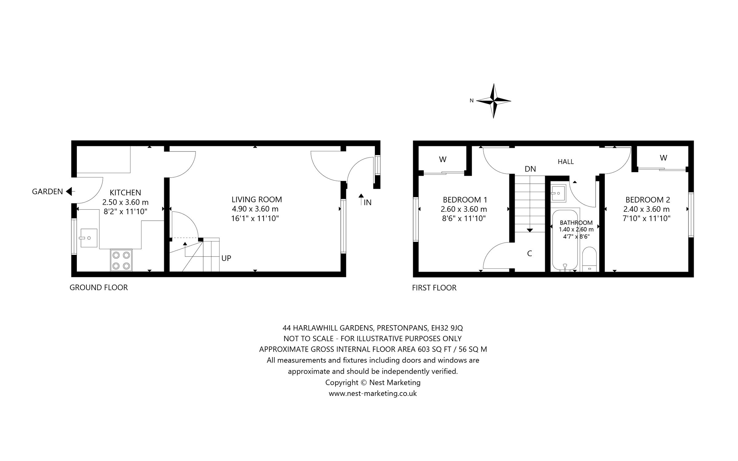 2 bed terraced house for sale in 44 Harlawhill Gardens, Prestonpans