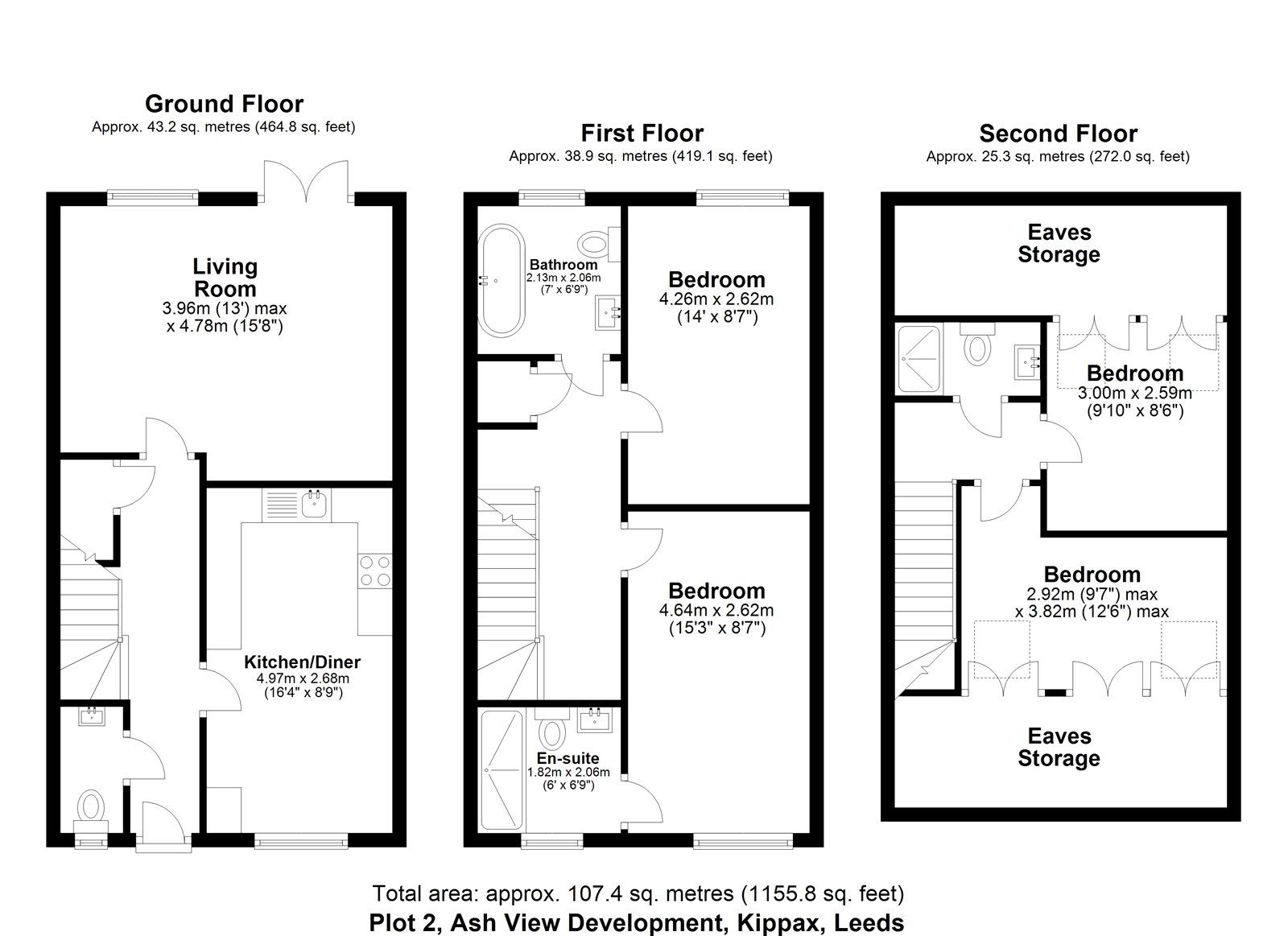 New home, 4 bed town house for sale in 5 Ash View, Ash Court, Kippax, Leeds, West Yorkshire LS25