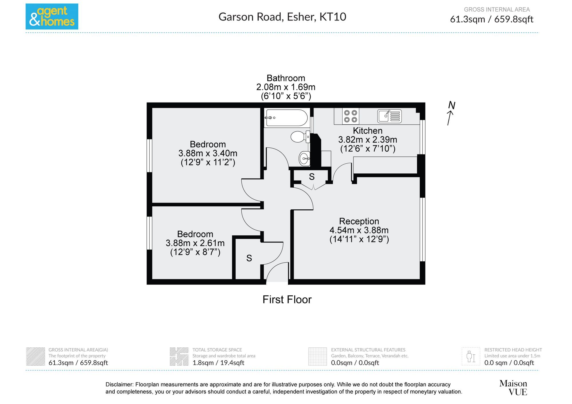 2 bed flat to rent in Garson Road, Esher KT10 Zoopla