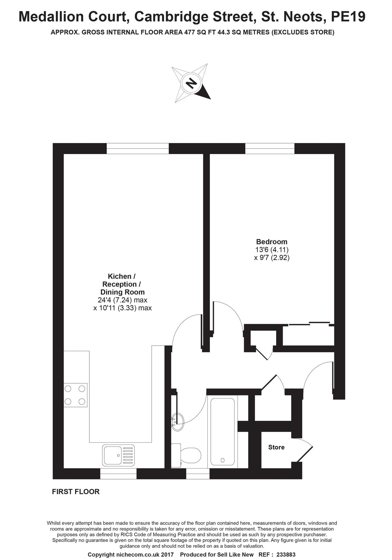 1 bed flat to rent in Medallion Court, Cambridge Street, St. Neots PE19 Zoopla