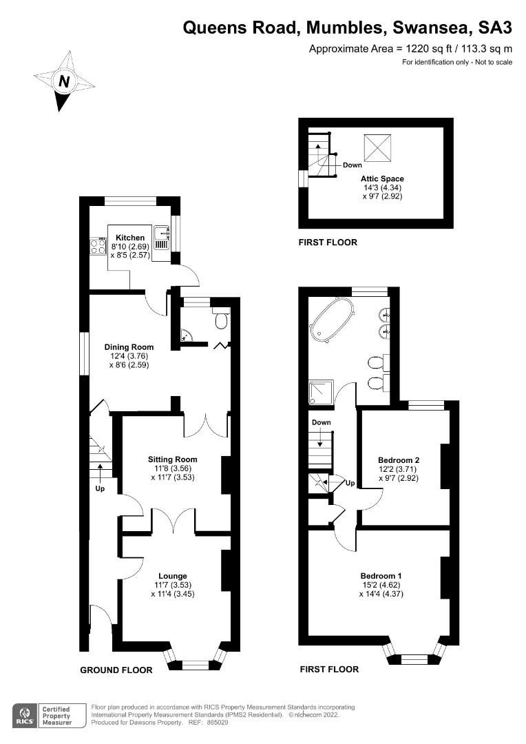 2 bed semidetached house for sale in Queens Road, Mumbles, Swansea SA3