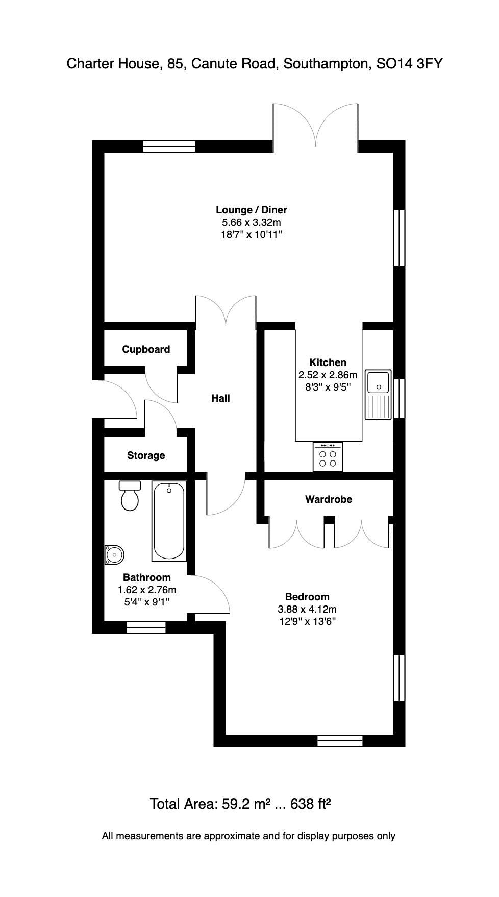 1 bed flat for sale in Charter House, Ocean Village, Southampton SO14