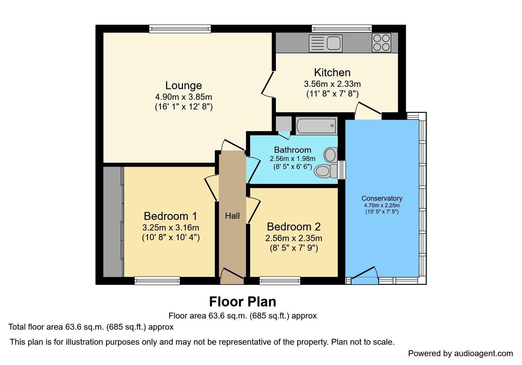 2 bed bungalow for sale in Leavista, Hill Top, Waddington, Waddington