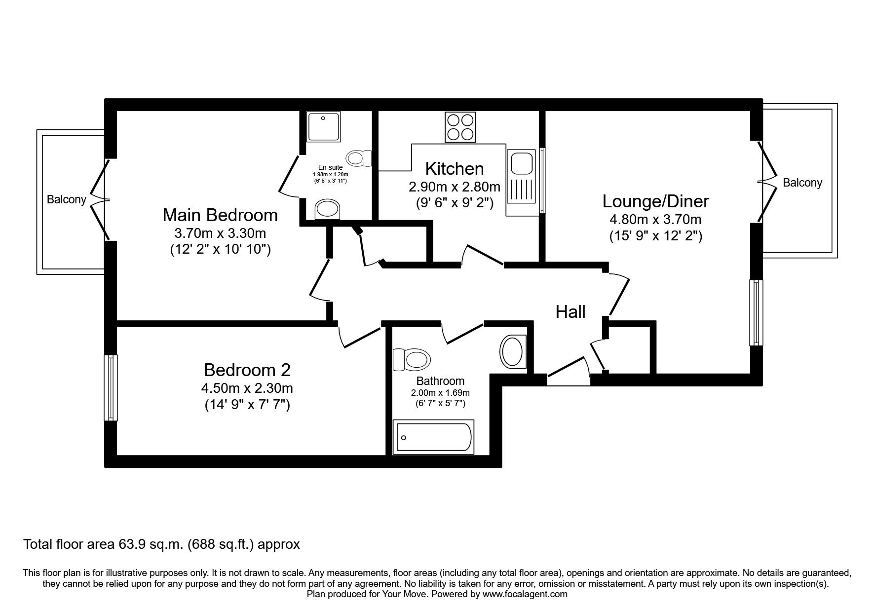 2 bed flat for sale in Stokes Court, The Dell, Southampton, Hampshire