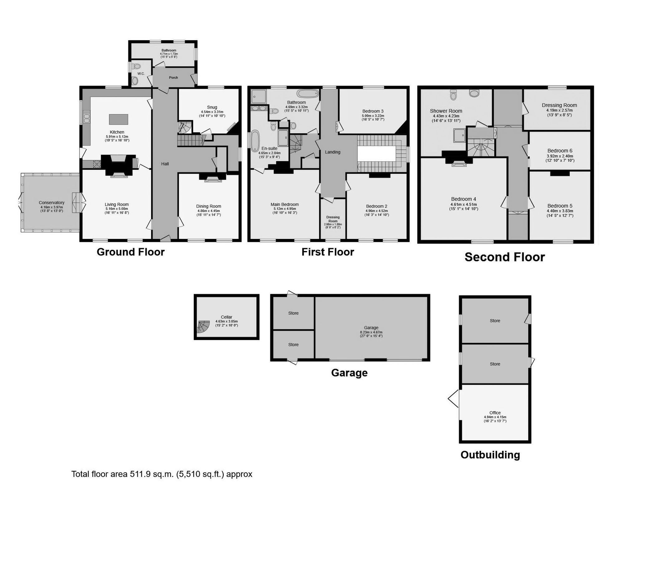 7 bed detached house for sale in Laughton Hall, Church Road