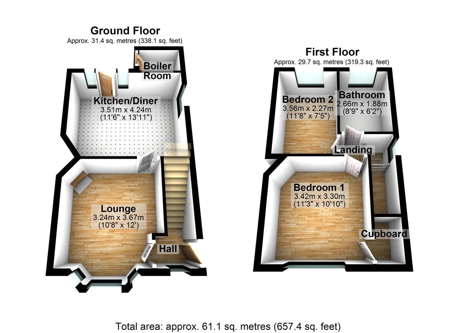 2 bed semidetached house for sale in Baskin Lane, Beeston, Nottingham