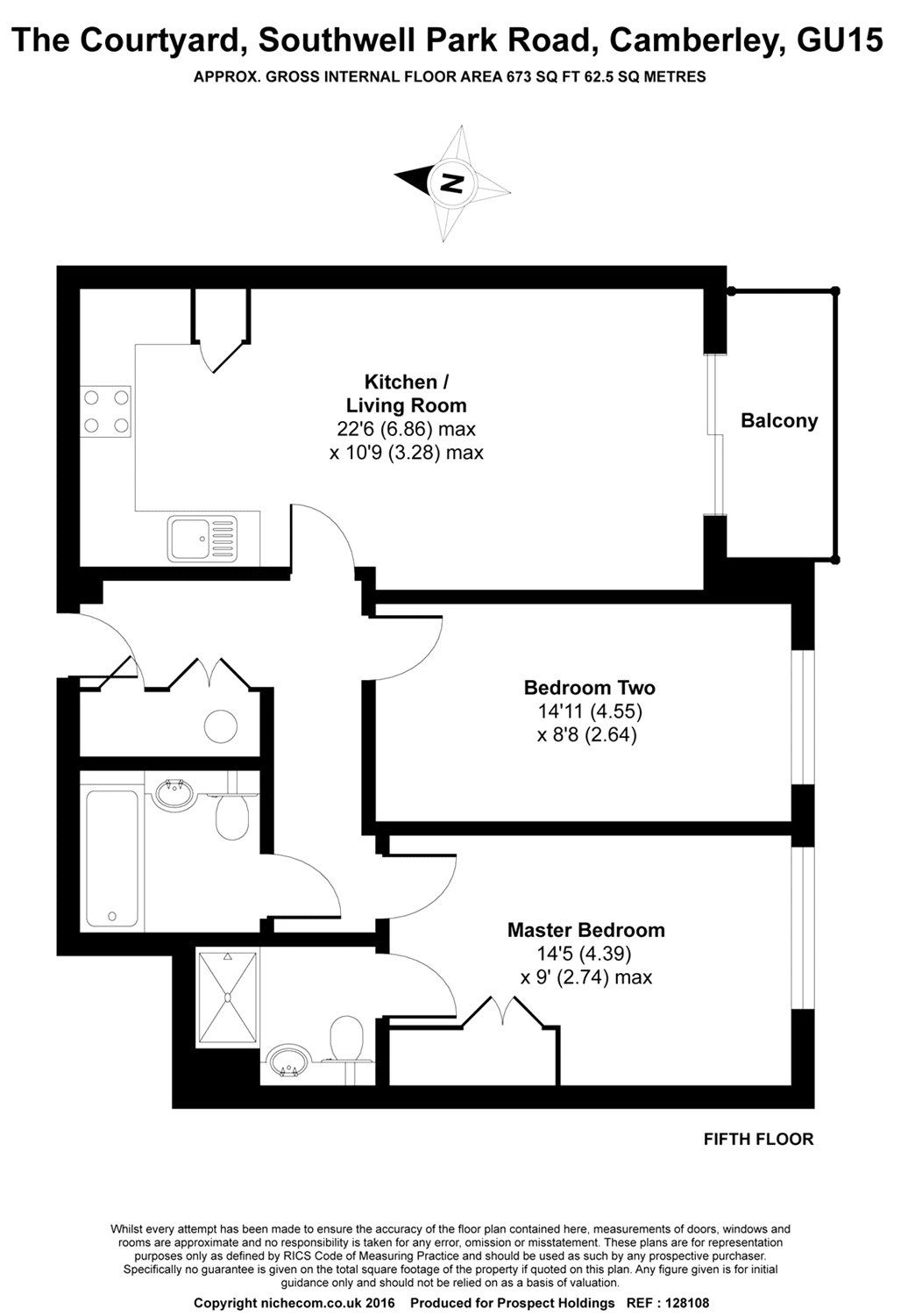 2 bed flat to rent in The Courtyard, Southwell Park Road, Camberley