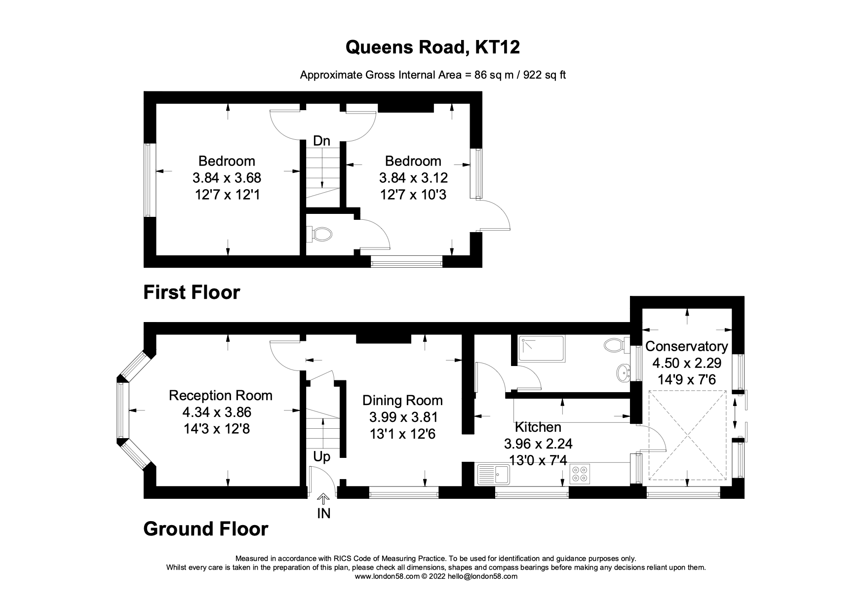 2 bed detached house for sale in Queens Road, Hersham, WaltonOnThames