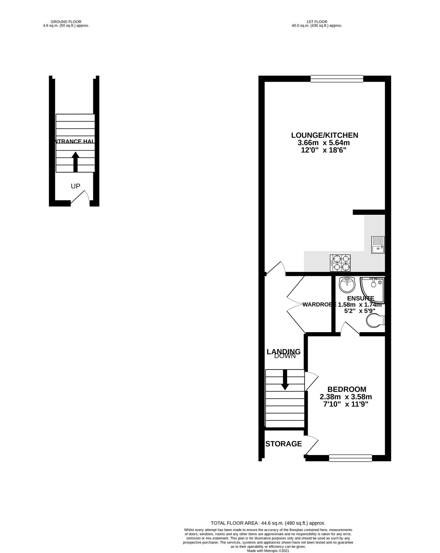 1 bed flat to rent in First Floor Flat, Darwen Road, Bromley Cross BL7