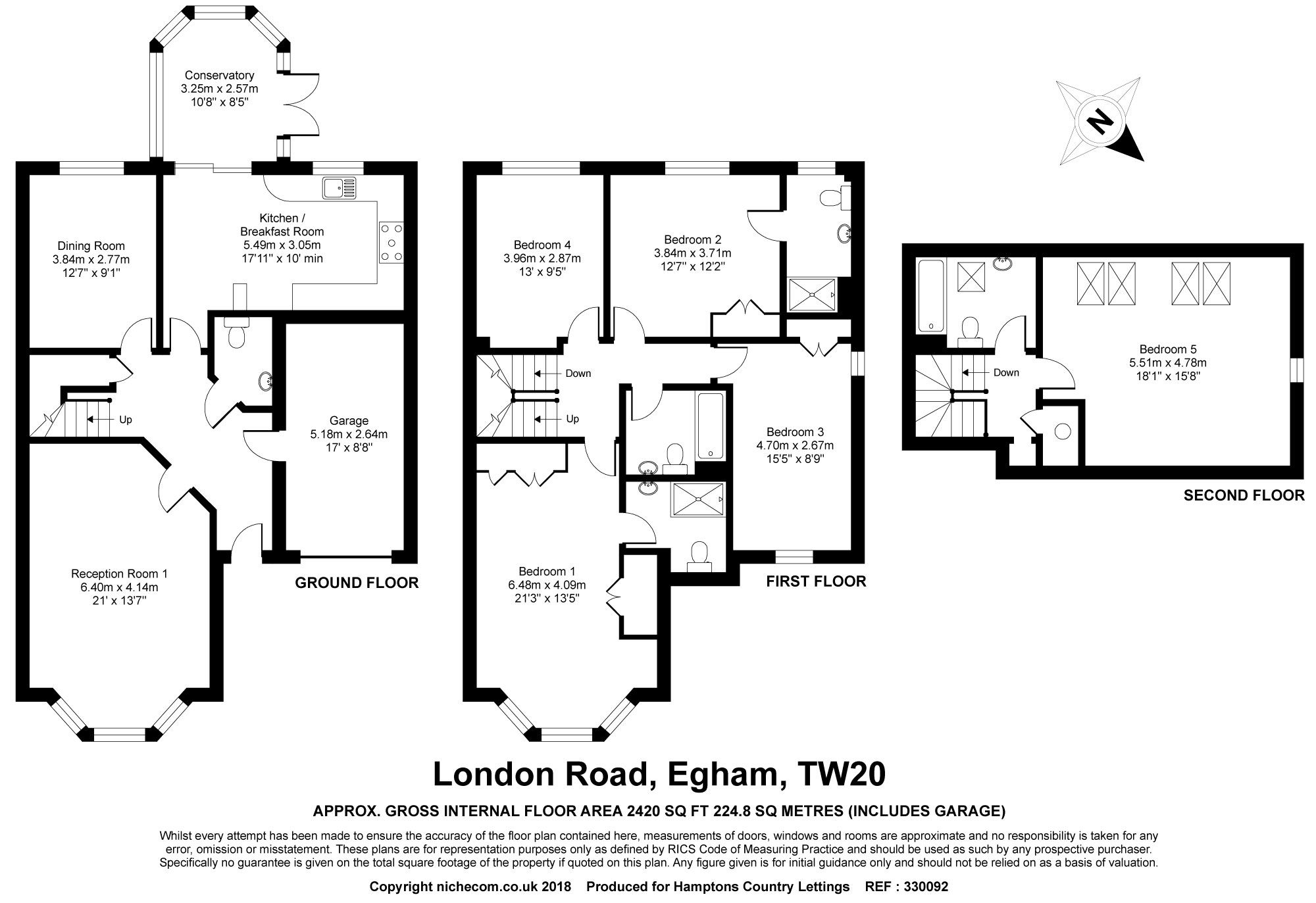 5 bed detached house to rent in London Road, Englefield Green, Egham