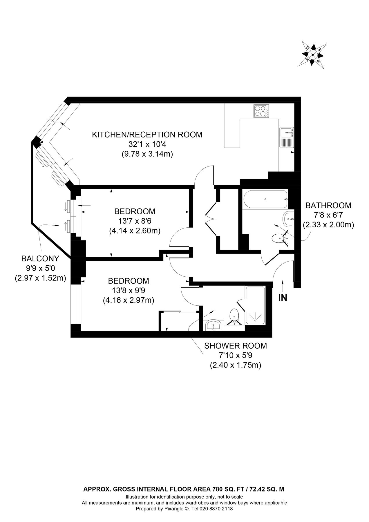 2 bed flat to rent in Ensign House, Battersea Reach SW18 Zoopla