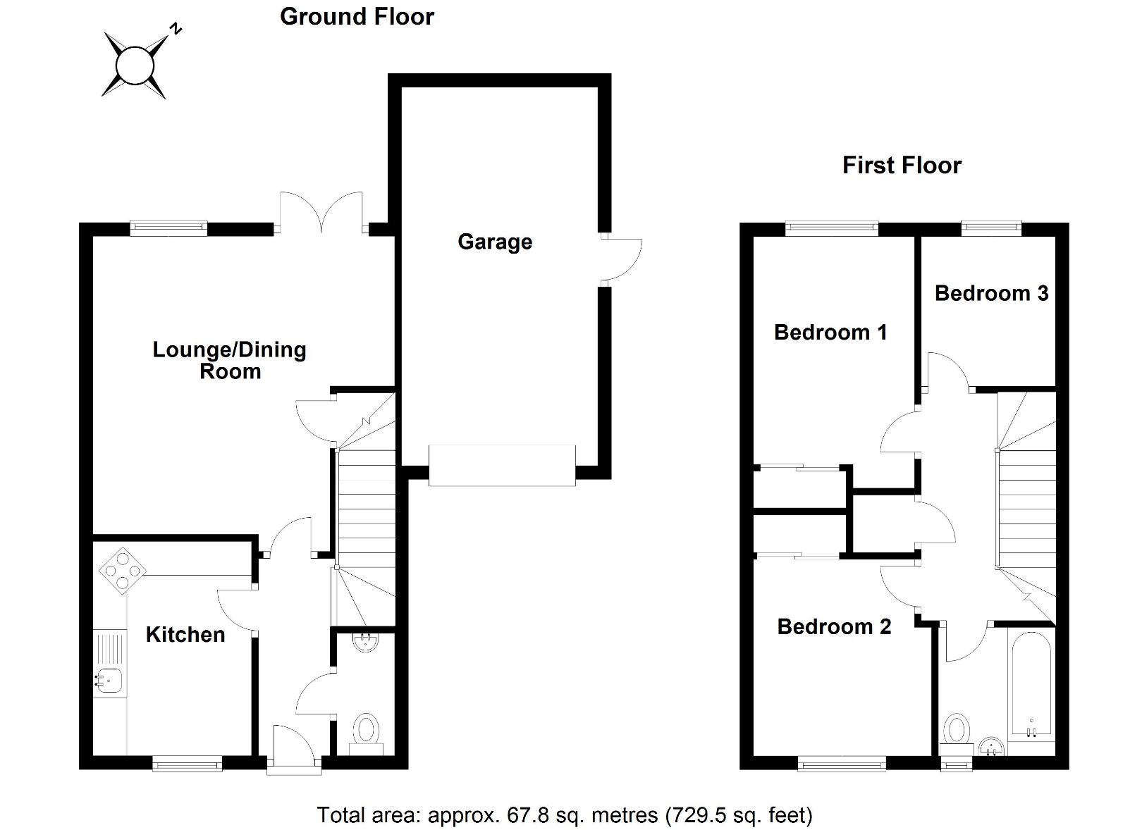 3 bed semidetached house for sale in Comfrey Road, Stotfold, Hitchin