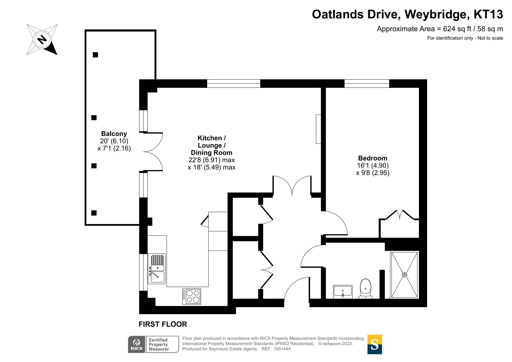 1 bed flat for sale in 72 Oatlands Drive, Weybridge, Surrey KT13 Zoopla
