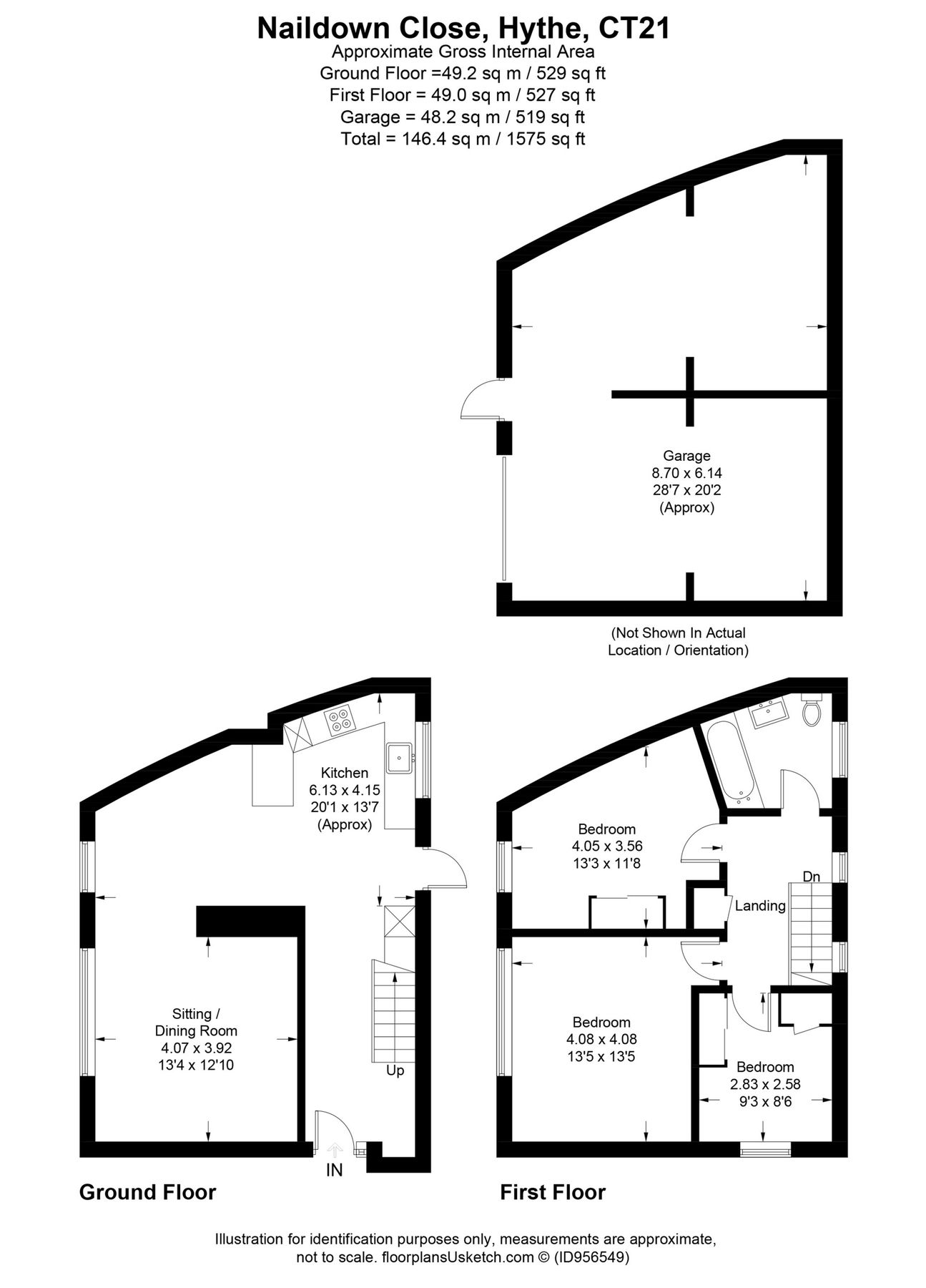 3 bed town house for sale in Naildown Close, Seabrook CT21 Zoopla
