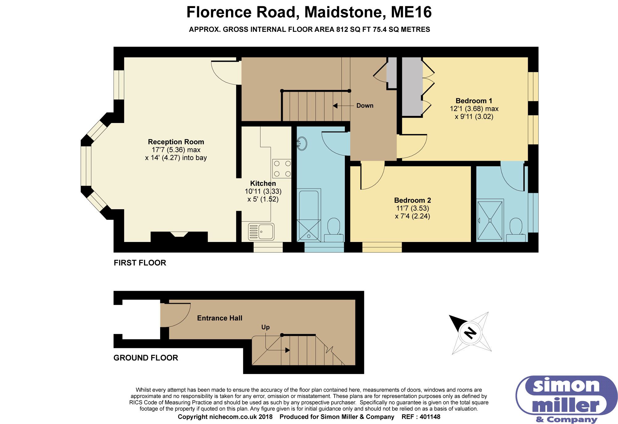2 bed flat for sale in Florence Road, Maidstone ME16 Zoopla