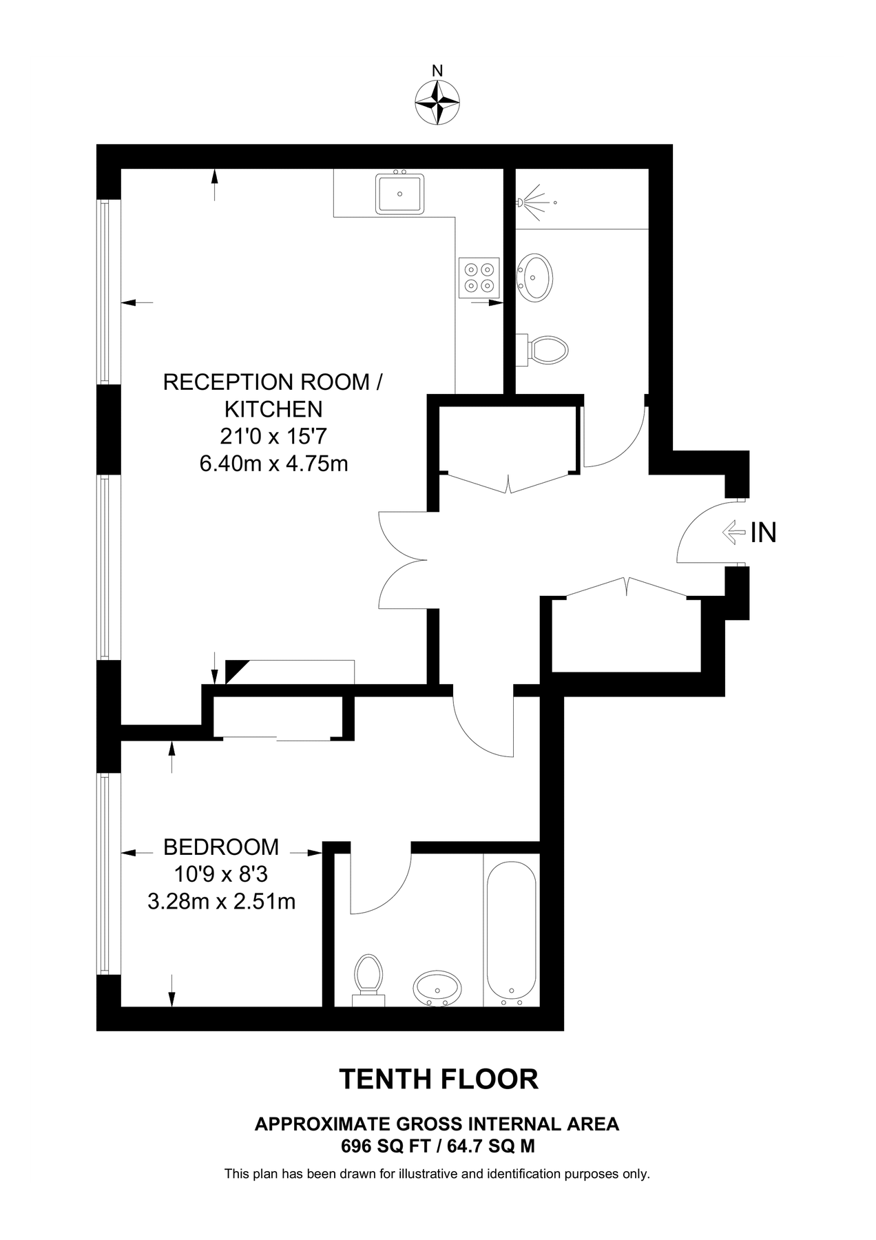 1 bed flat to rent in Kensington High Street, Kensington, London W14