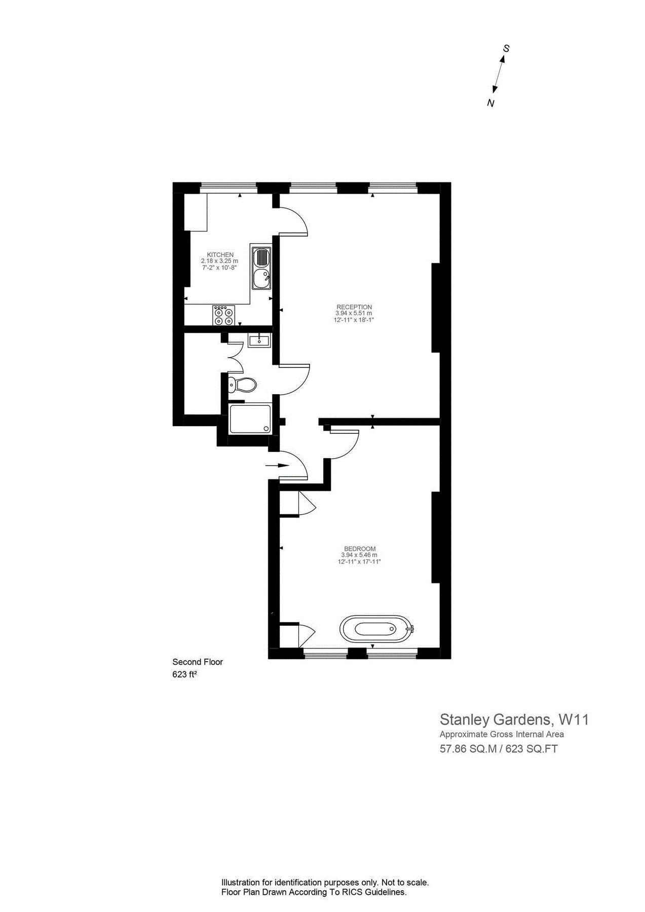 1 bed flat to rent in Stanley Gardens, Notting Hill, London, Kensington