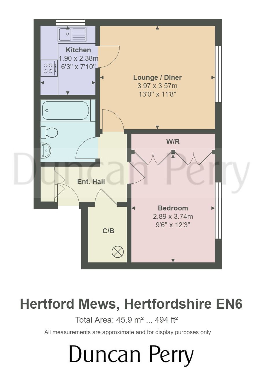 1 bed flat for sale in Hertford Mews, Billy Lows Lane, Potters Bar
