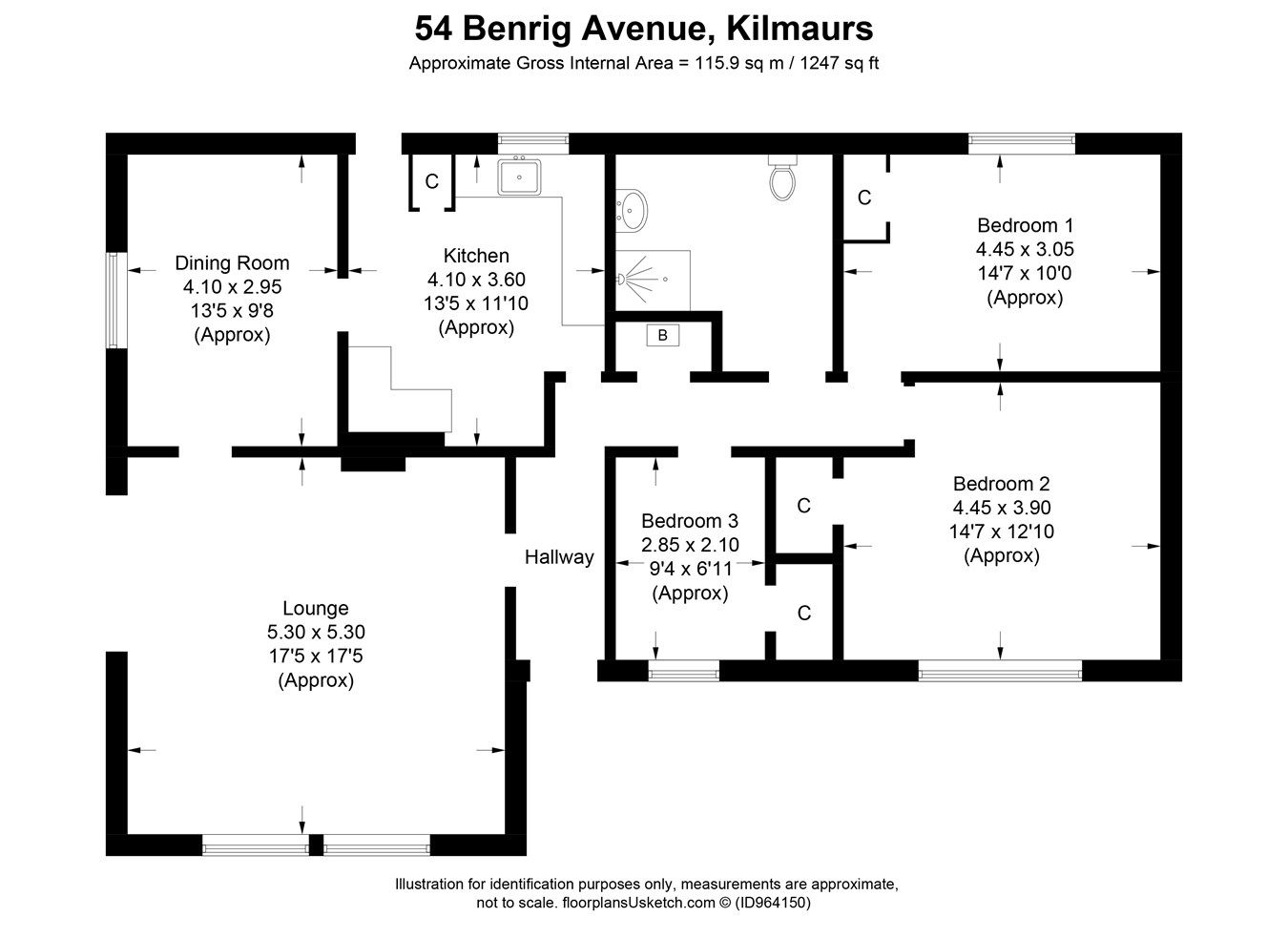 3 bed detached bungalow for sale in Benrig Avenue, Kilmaurs, Kilmarnock