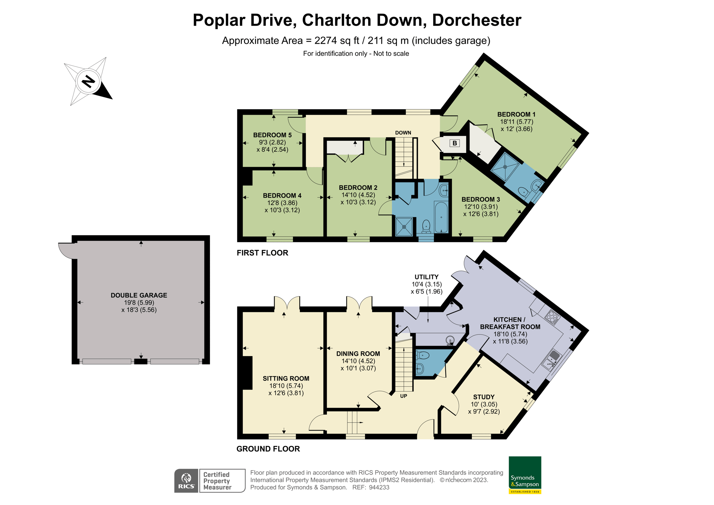 5 bed detached house for sale in Poplar Drive, Charlton Down