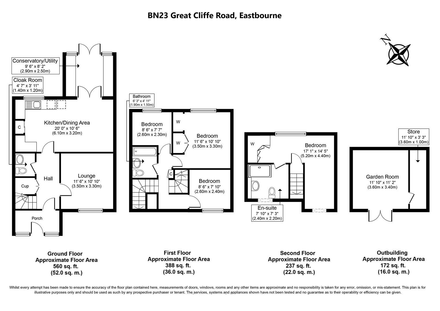 4 bed terraced house for sale in Great Cliffe Road, Eastbourne BN23