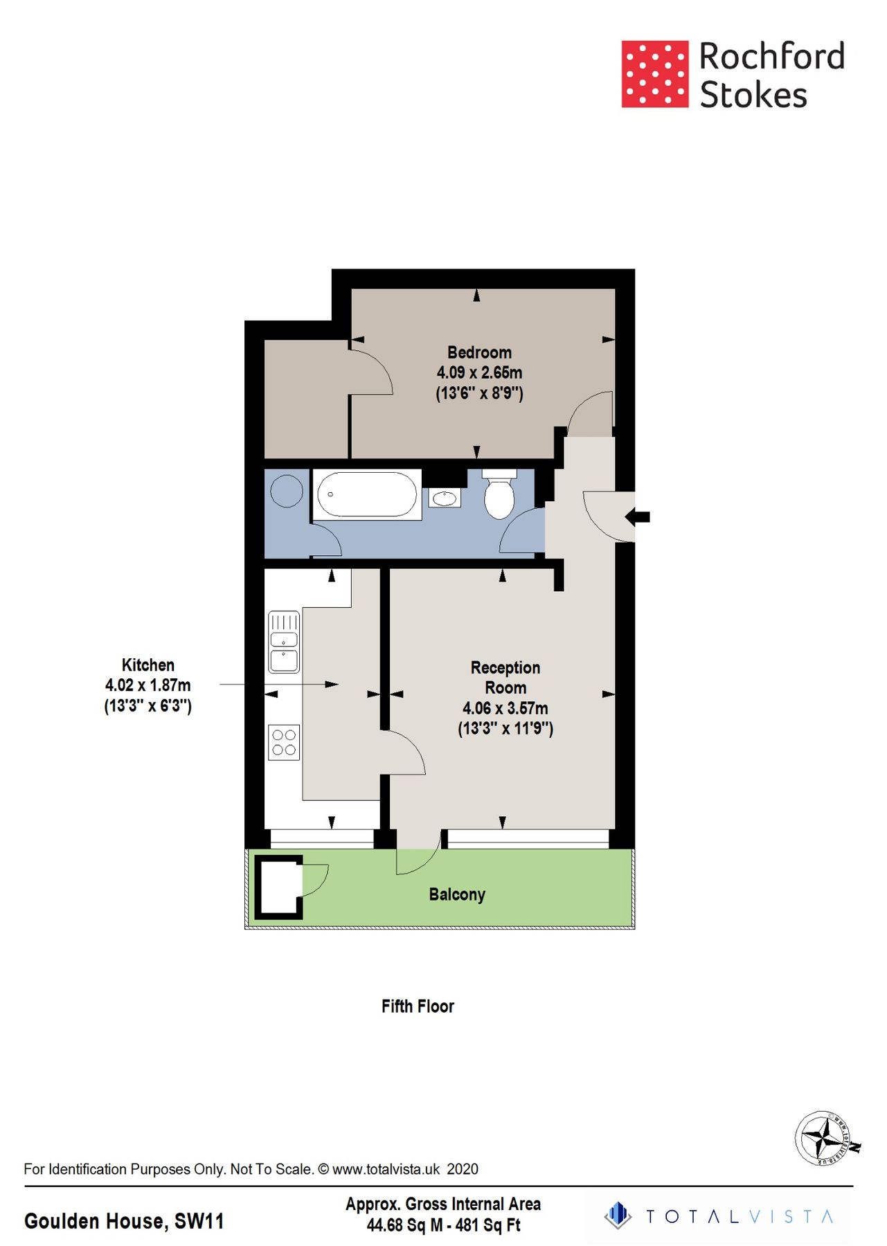 1 bed flat to rent in Goulden House, Bullen Street, Battersea, London