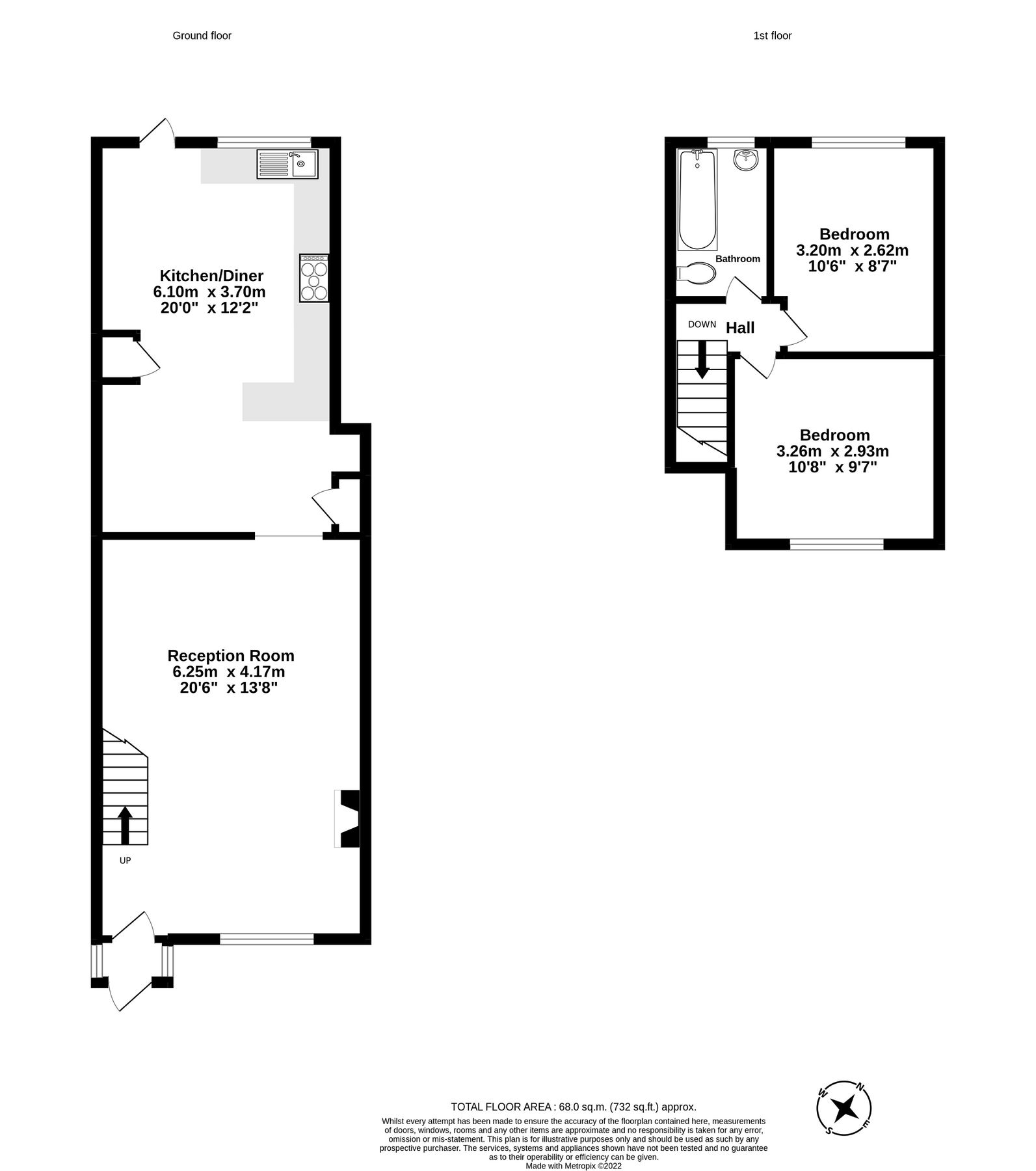 2 bed terraced house for sale in Mount Road, Chessington, Surrey. KT9