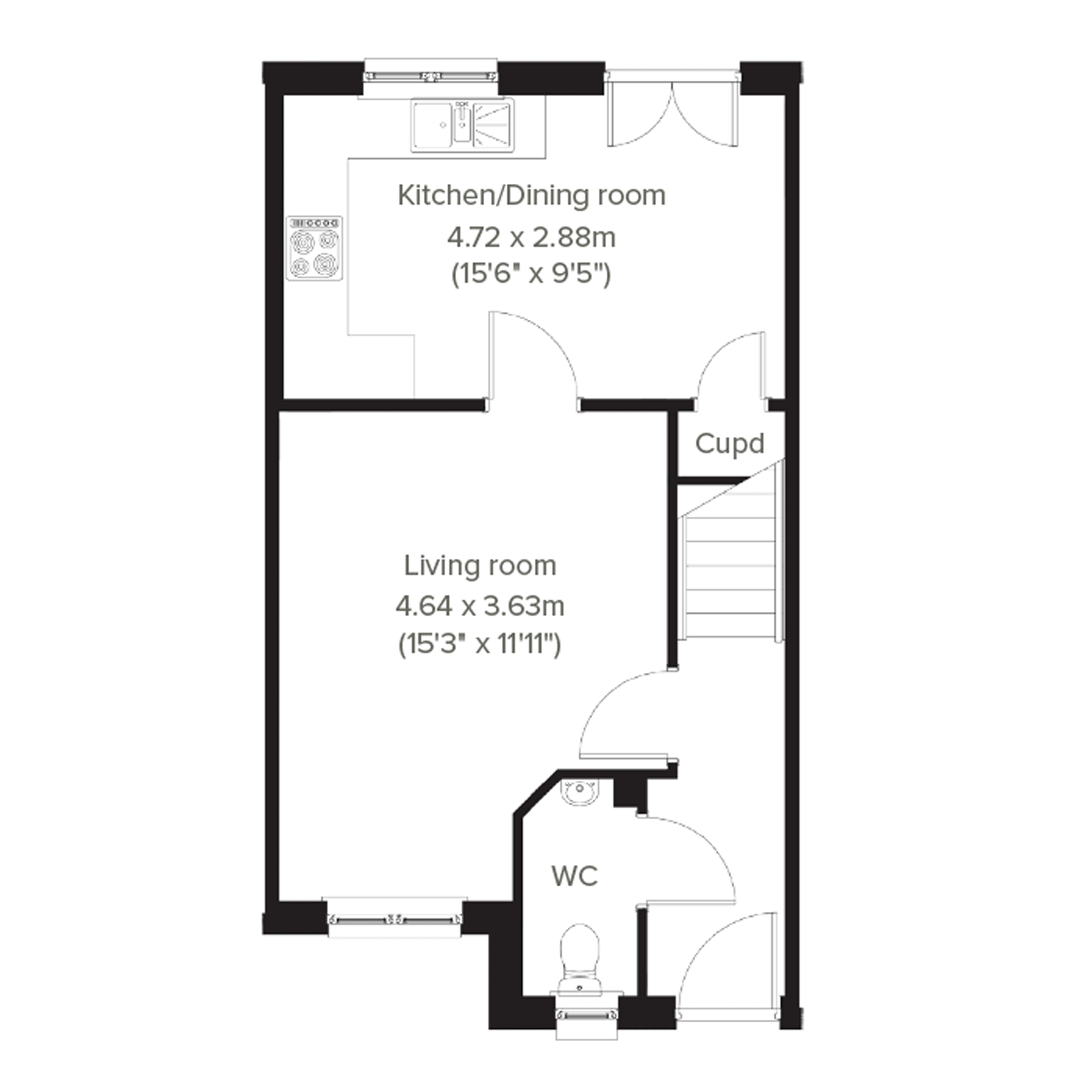 New home, 3 bed end terrace house for sale in "The Newmore" at Glenboig
