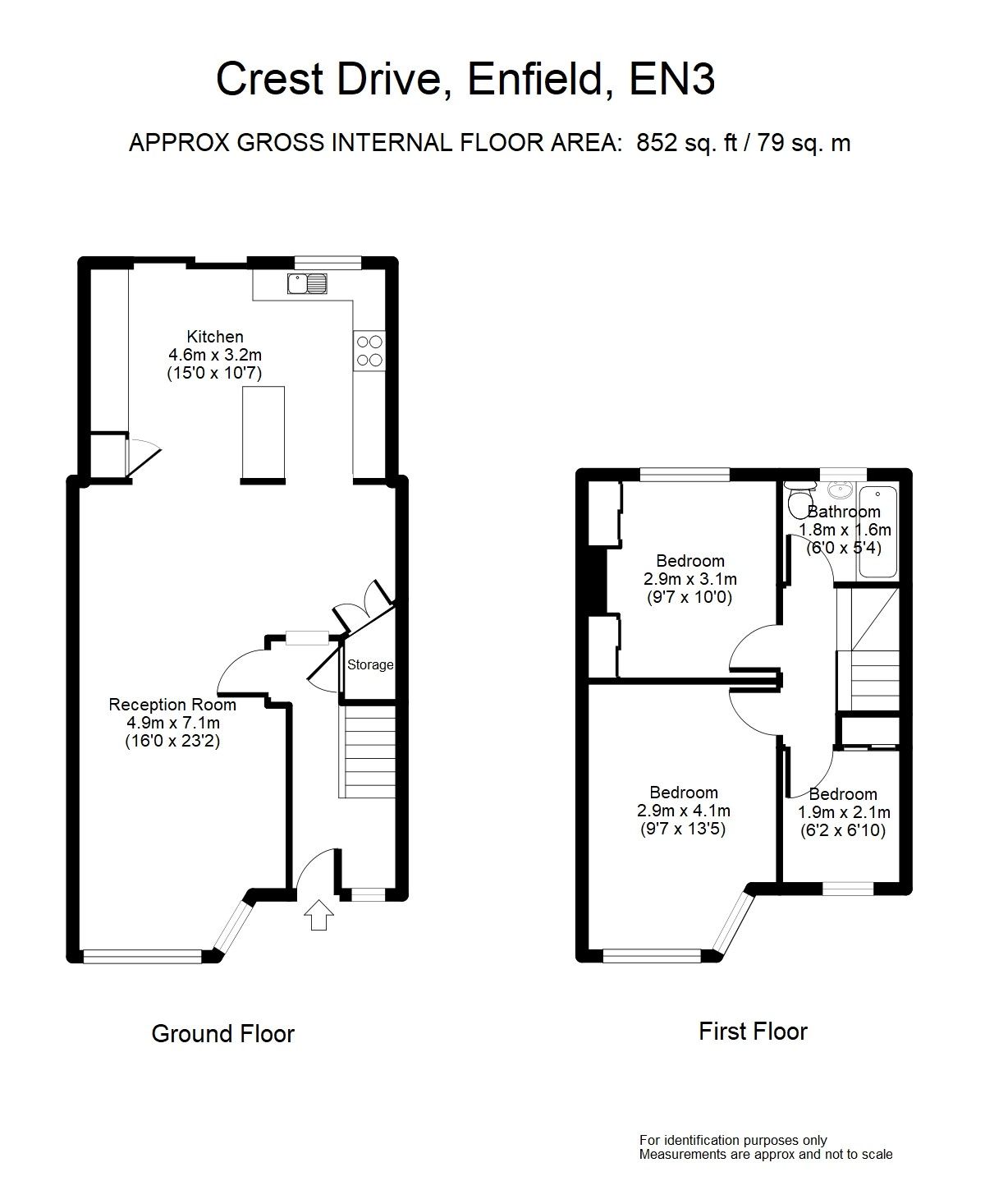 3 bed terraced house for sale in Crest Drive, Enfield EN3 Zoopla