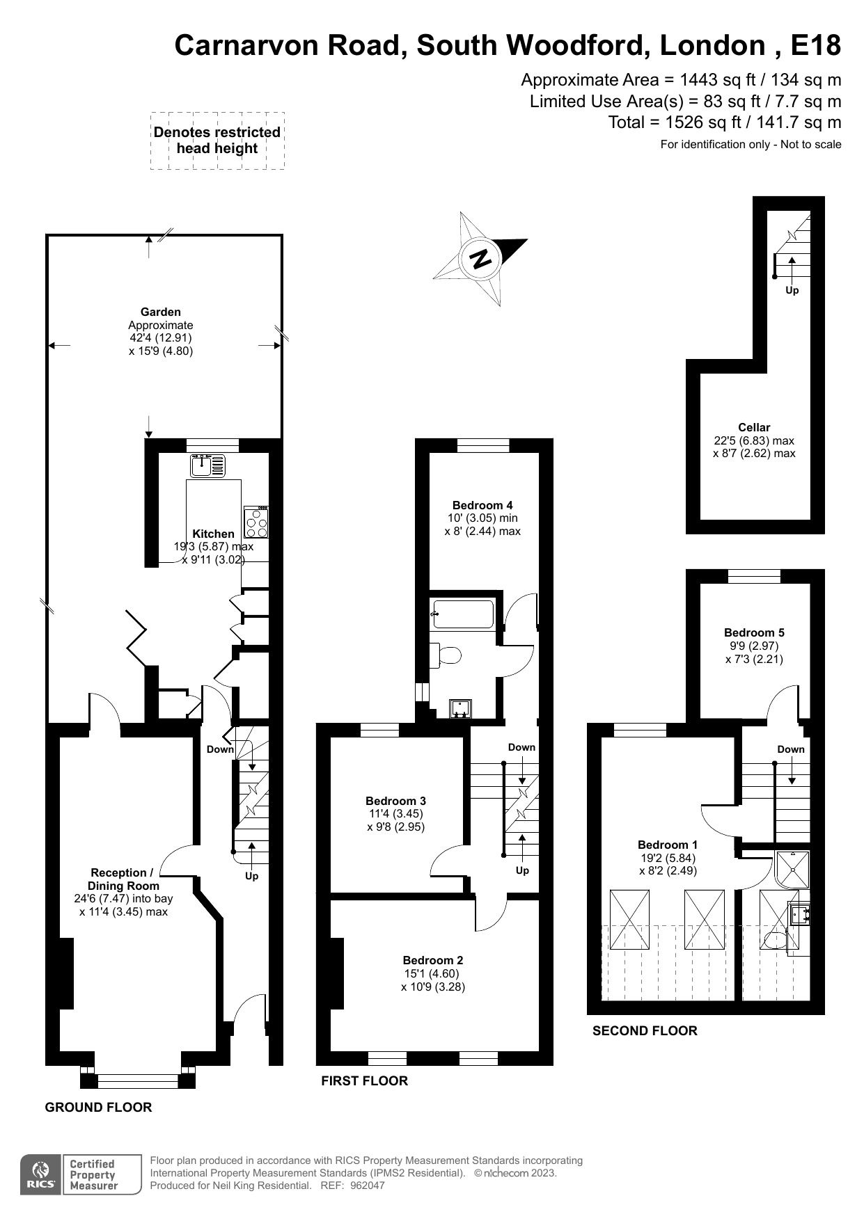 5 bed terraced house for sale in Carnarvon Road, South Woodford, London