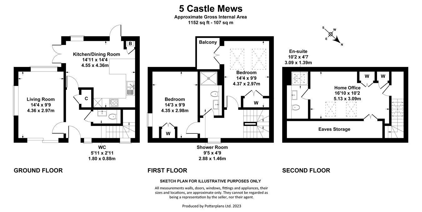 2 bed end terrace house for sale in Castle Mews, Gloucester Road