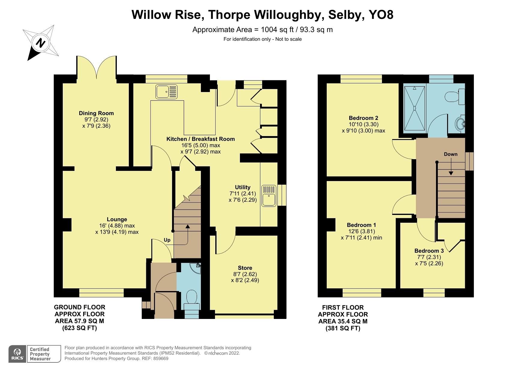 3 bed semidetached house for sale in Willow Rise, Thorpe Willoughby