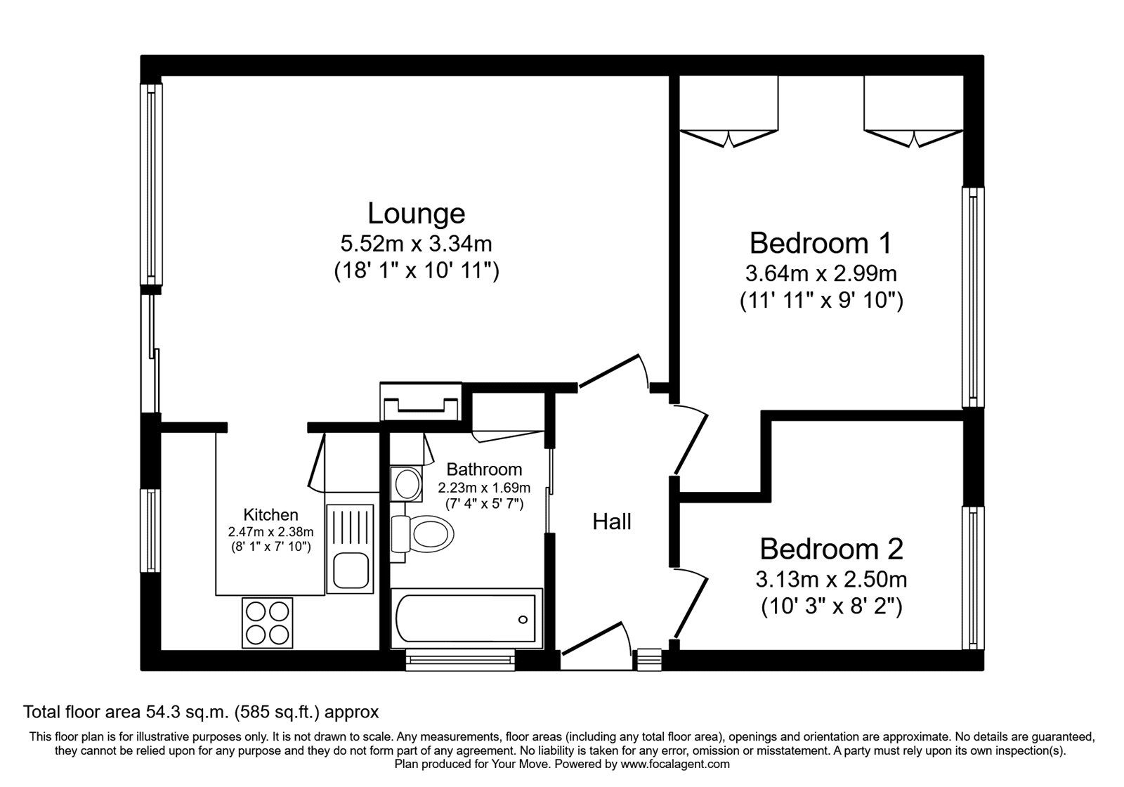 2 bed bungalow for sale in Walford Road, RollestonOnDove, BurtonOn