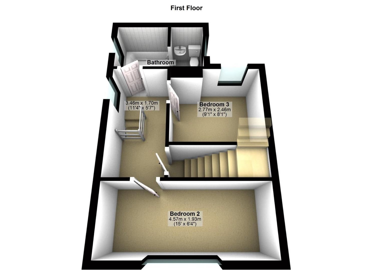 3 bed town house to rent in 1079 Leeds Road, Woodkirk, Dewsbury WF12
