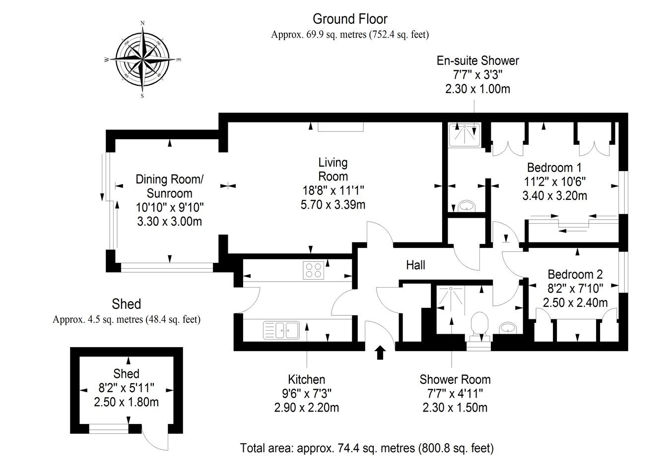 2 bed semidetached bungalow for sale in Broomieknowe Gardens